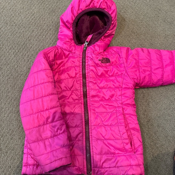 Good Used North Face Thin Puffer 3T Reversible - Picture 1 of 3